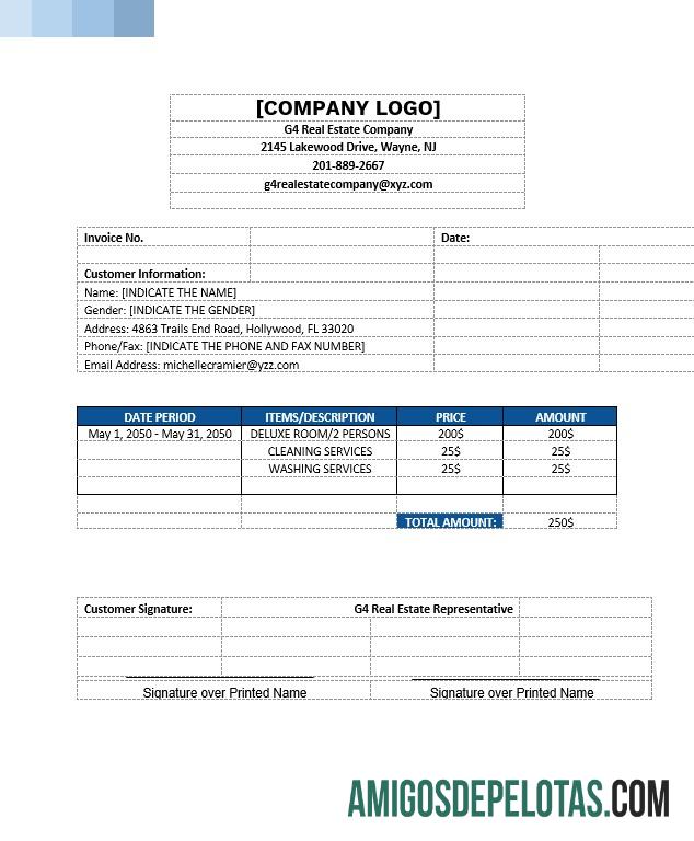 realista Exemplo de modelo de fatura imobiliária